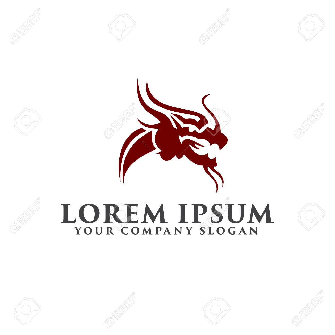 dragon head logo design concept template royalty free cliparts