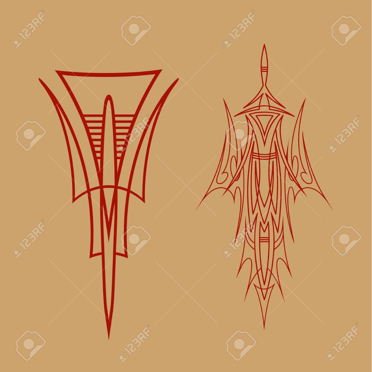 ピンストライプ グラフィック 車のレース車両グラフィック ビニール デカールのイラスト素材 ベクタ Image 3100