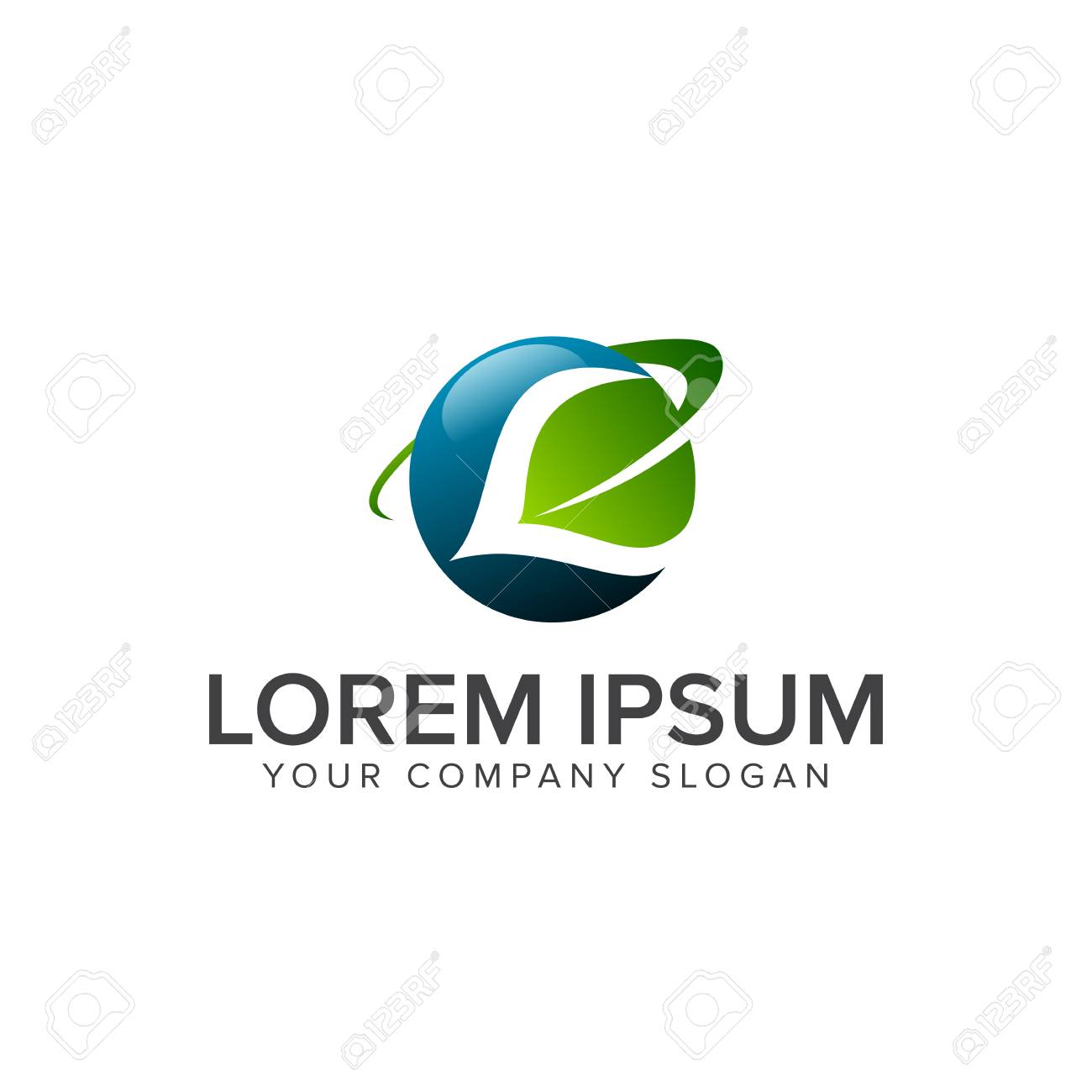 global leaf logo design concept template global company logo design