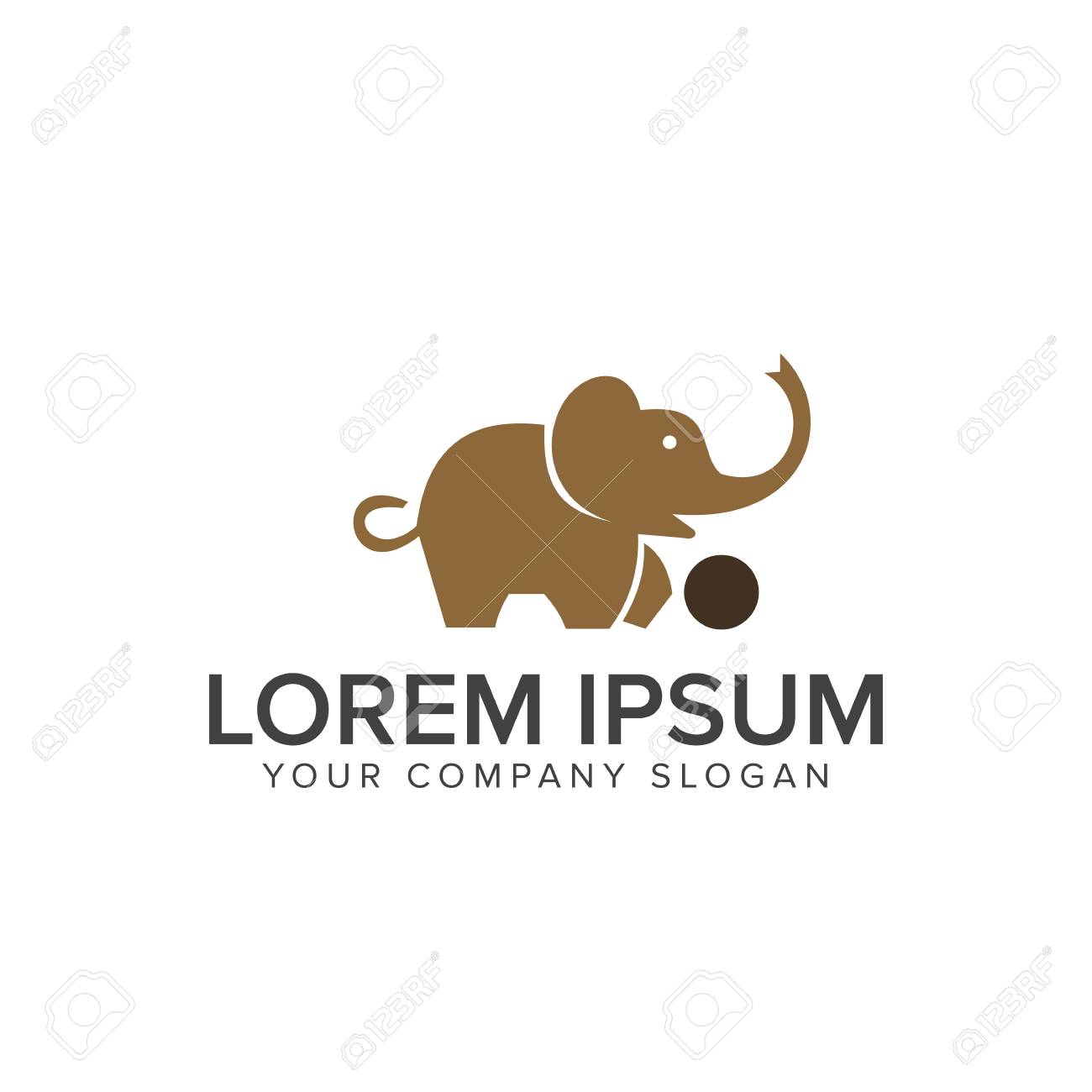 Elephants play ball logo design concept template - 83602846 Elephants play ball logo design concept template - 83602846