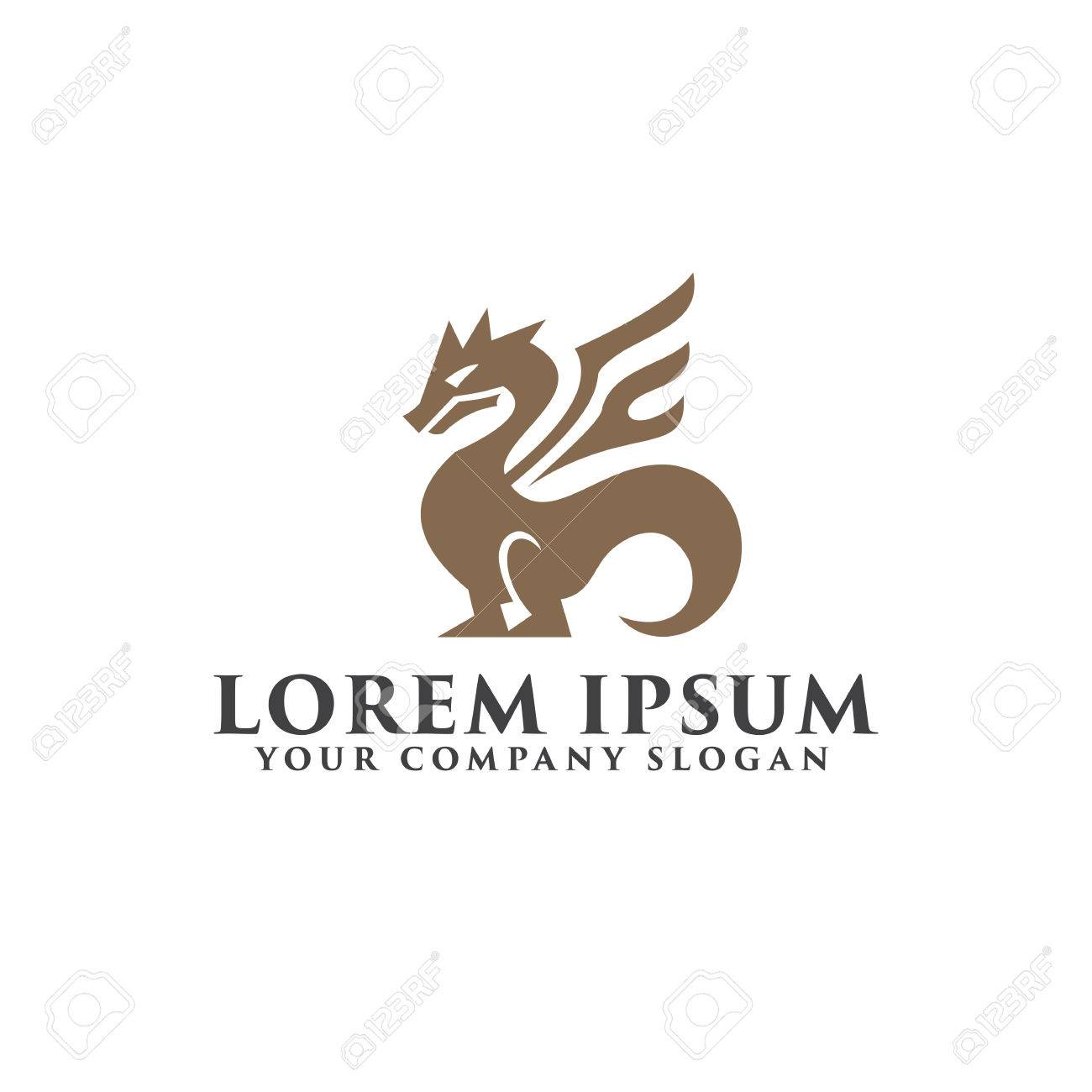 dragon logo luxury design concept template royalty free cliparts