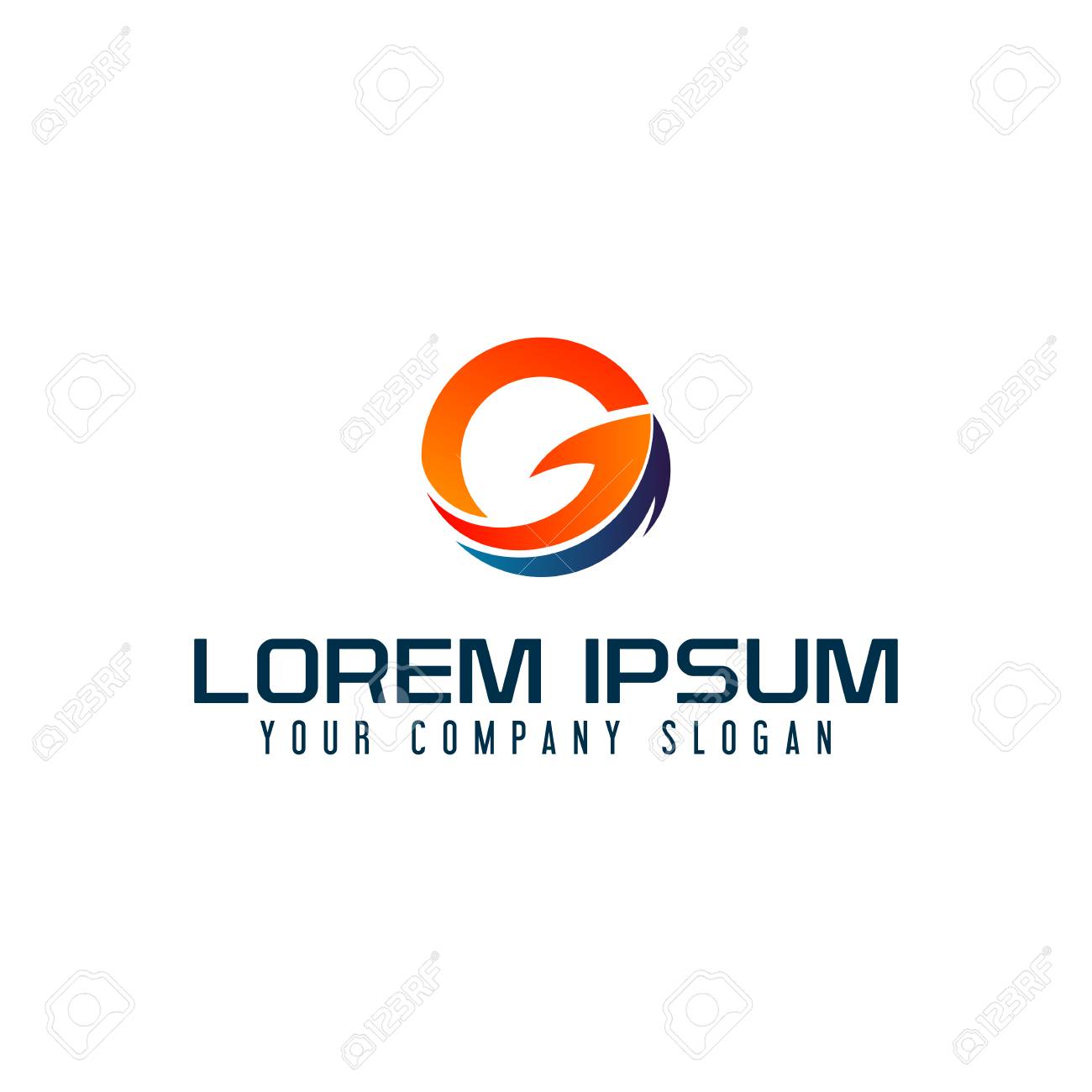 letter g arrow logo design concept template royalty free cliparts