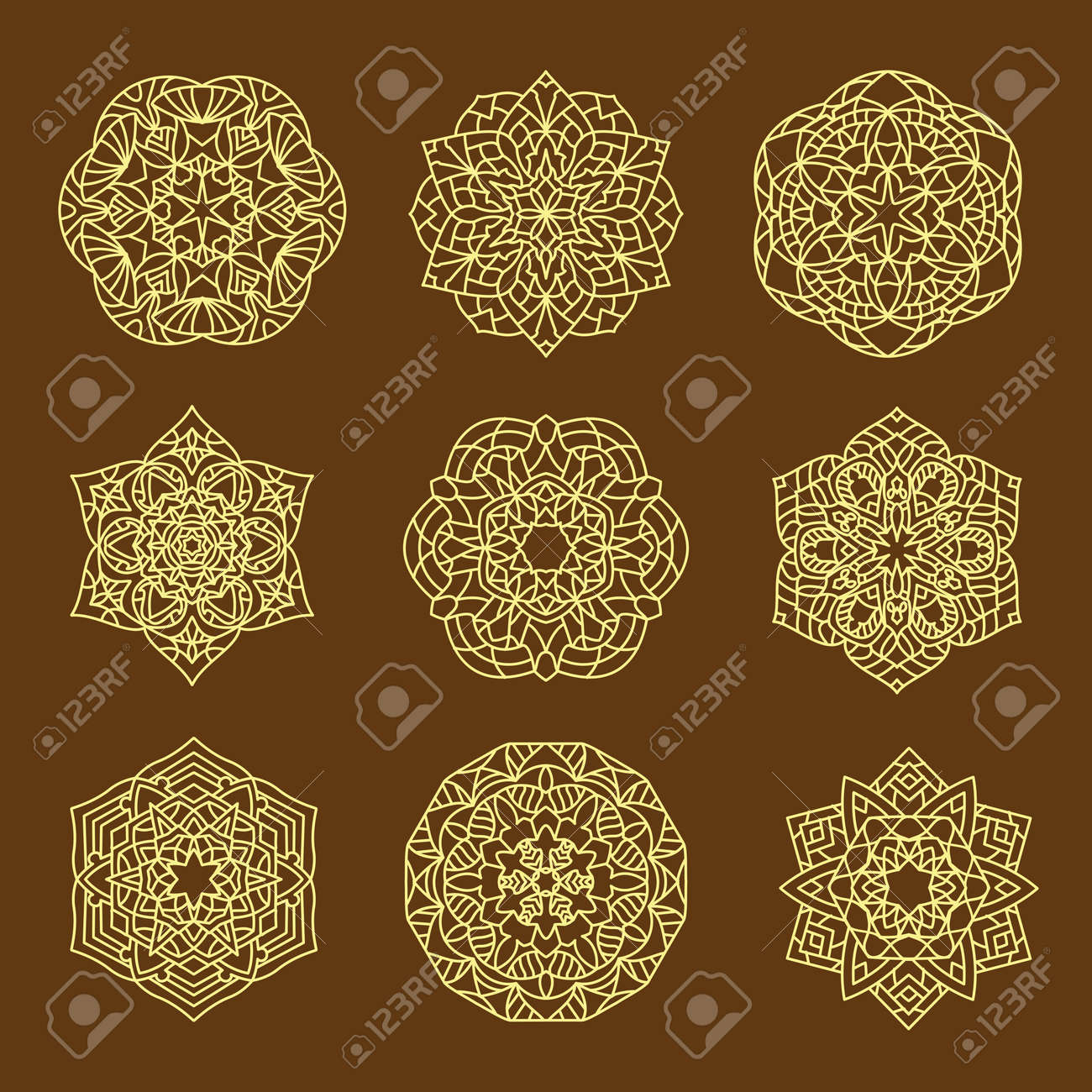Set Pattern geometric gold logo. Vector decorative Arabic characters - 167718289 Set Pattern geometric gold logo. Vector decorative Arabic characters - 167718289