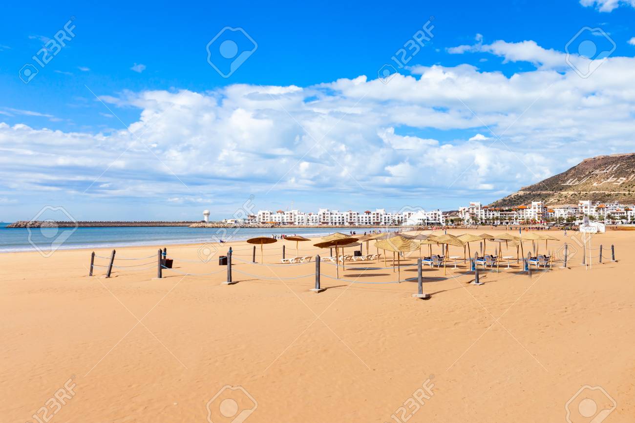 Immagini Stock Spiaggia Principale Di Agadir Nella Citta Di Agadir Marocco Agadir E Una Citta Importante In Marocco Situato Sulla Riva Dell Oceano Atlantico Image 85187168