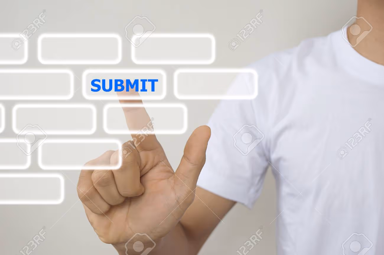 a man using digital interface with his fingers submit buttons - 40275105 a man using digital interface with his fingers submit buttons - 40275105