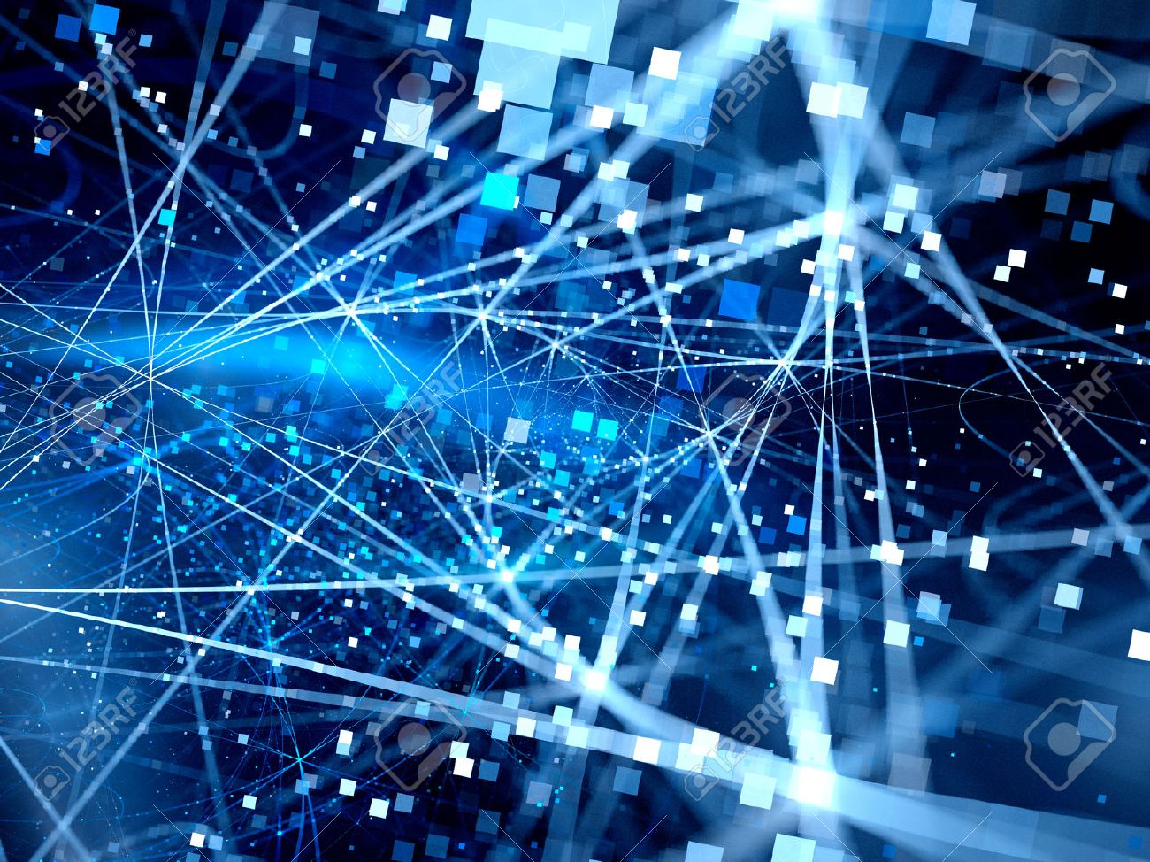 Blue glowing connection lines with particles, new technology, big data, computer generated abstract background - 50417286 Blue glowing connection lines with particles, new technology, big data, computer generated abstract background - 50417286