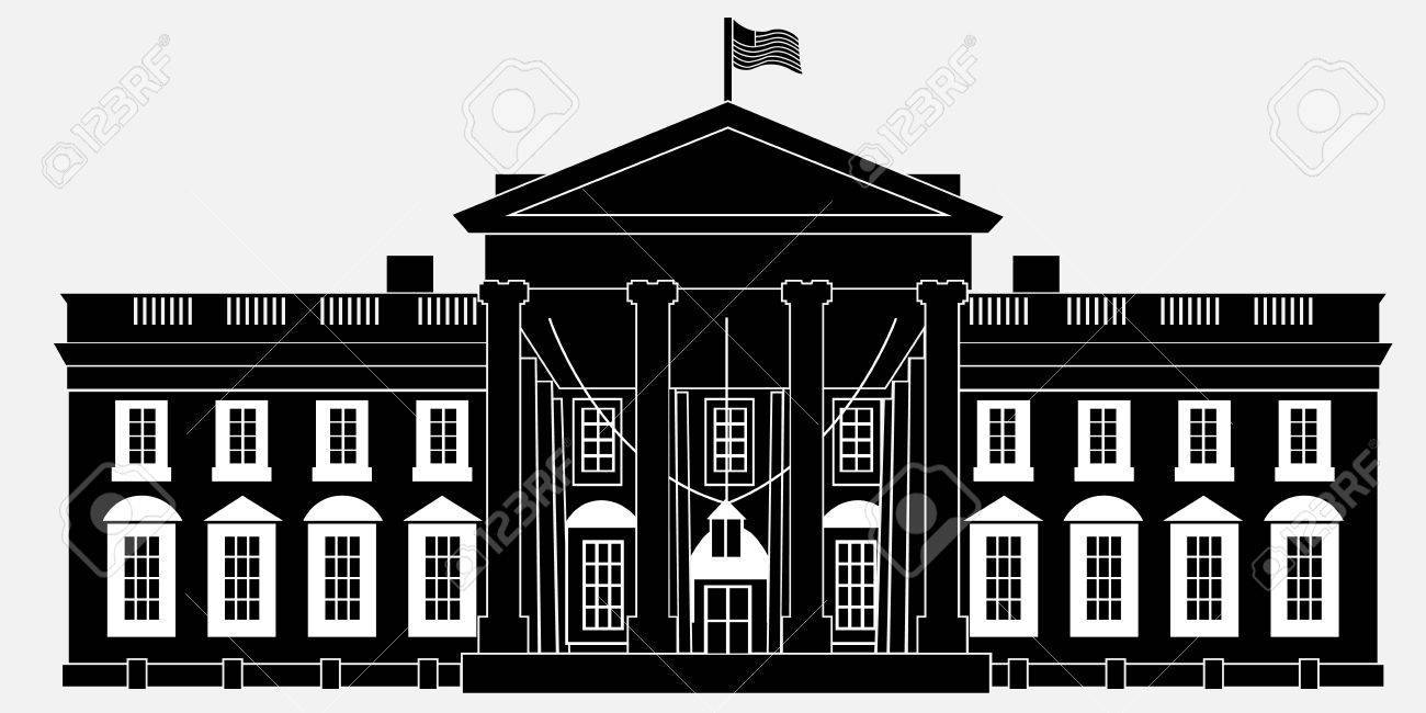 black silhouette white house isolated on white background vector