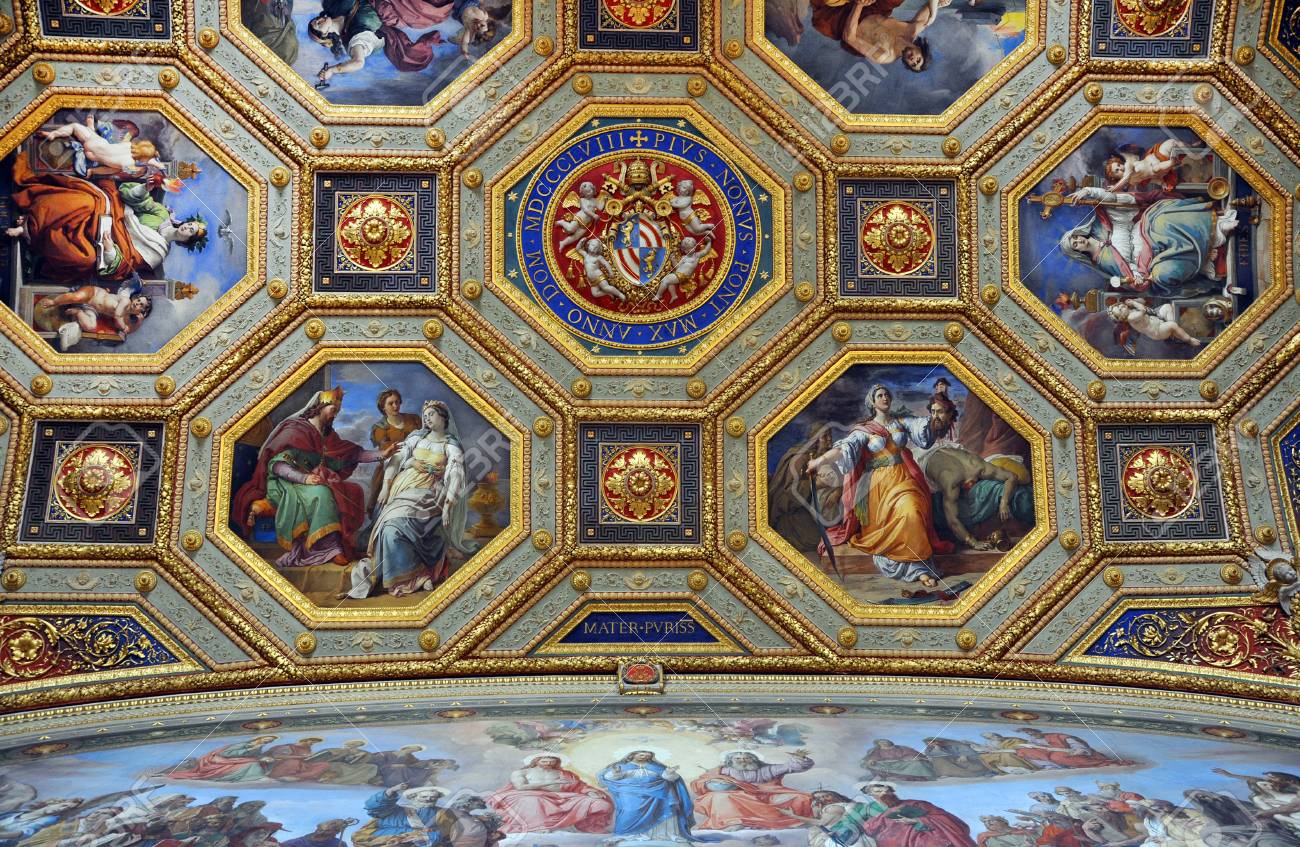 Vatican City Italy March 14 2016 The Paintings On The Walls