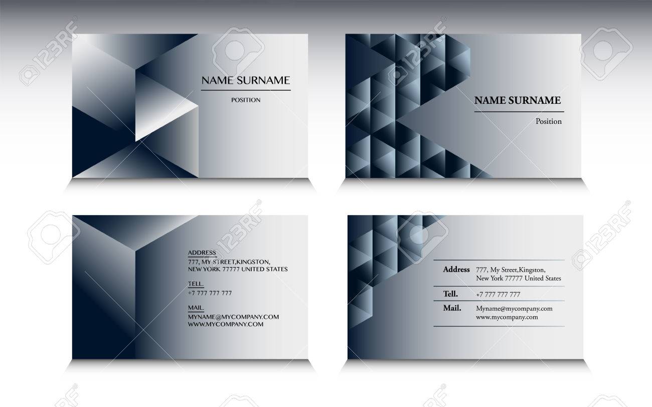 set of business card template in minimalist style royalty free