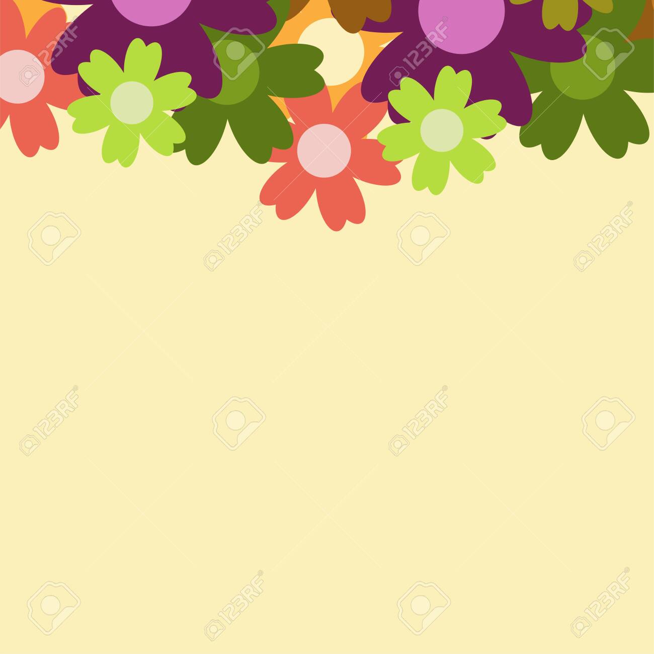 Colored Simple Flower Bouquet On Blue Background Frame With Royalty Free Cliparts Vectors And Stock Illustration Image 148984918 Karena, dengan frame itu suratmu akan kelihatan lebih menarik dan. 123rf