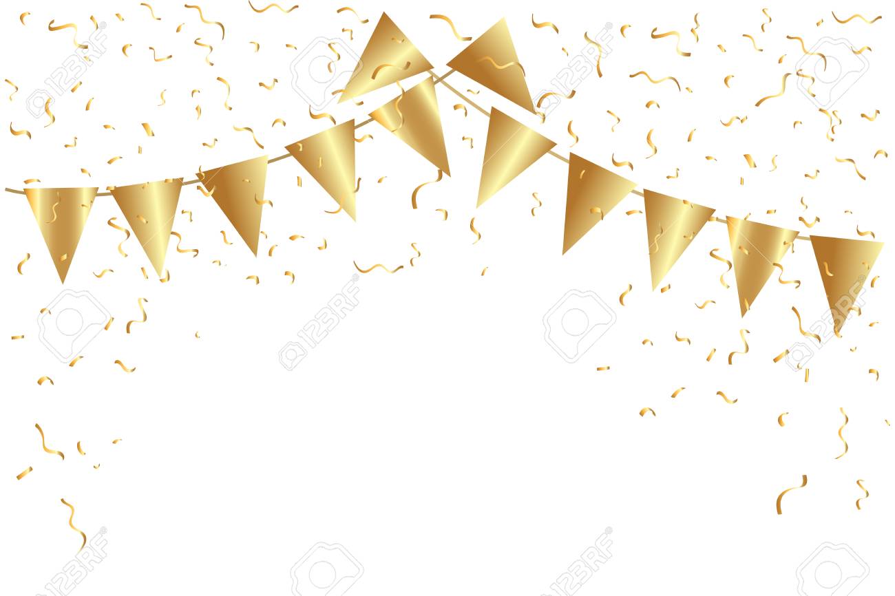 many golden flags and