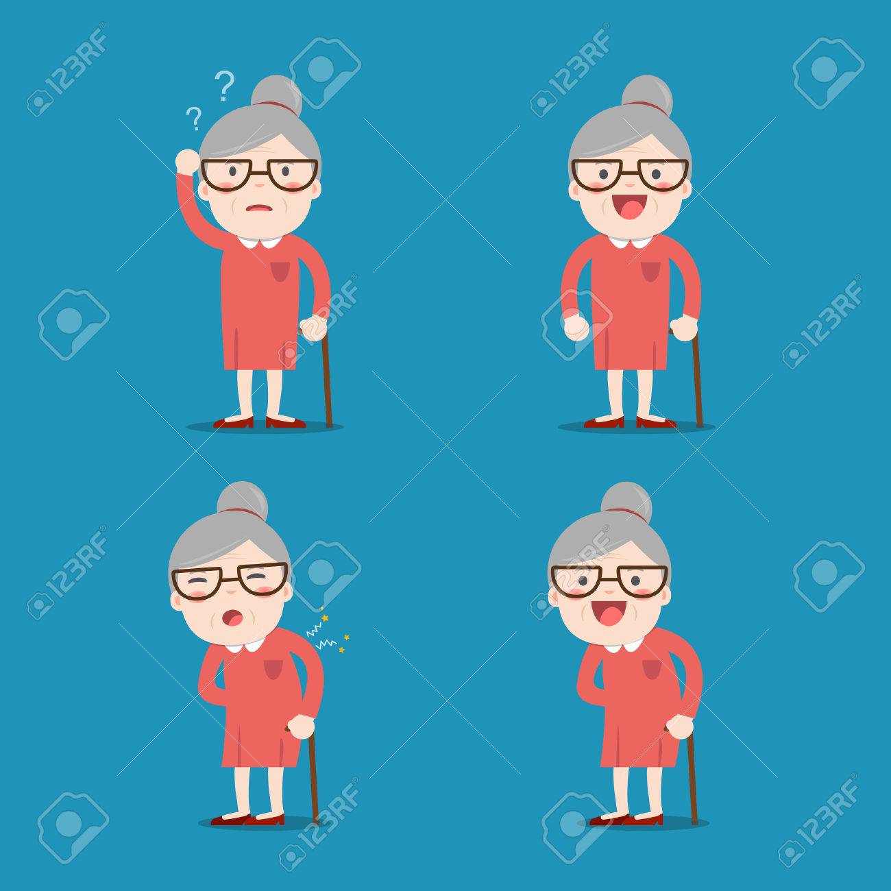 老婦人 おばあちゃん ベクトル図を分離しました 漫画のキャラクター のイラスト素材 ベクタ Image