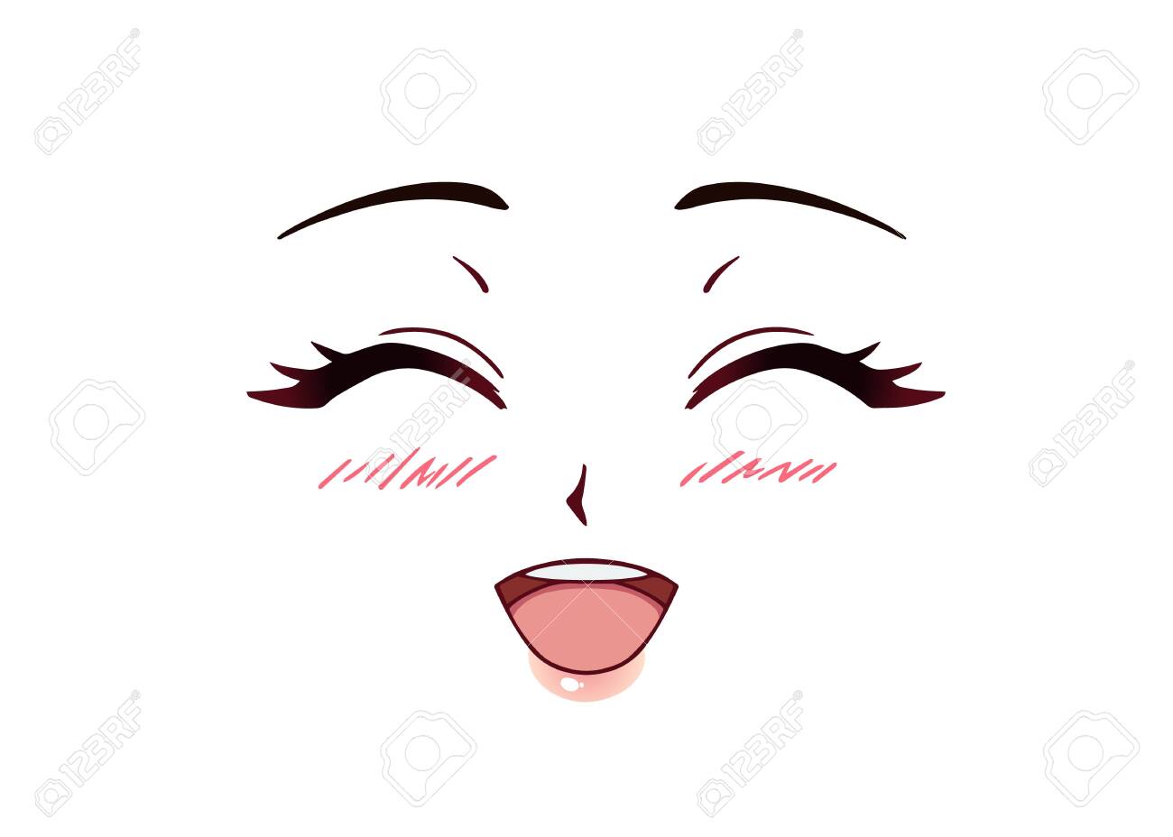 basic eye design- simple cartoon/anime mouth