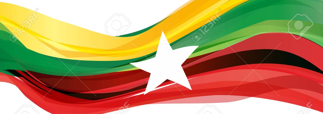 Bandera verde con estrella blanca