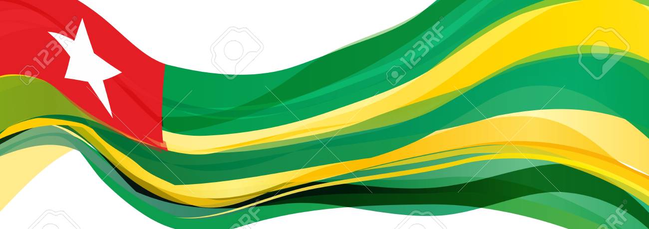 Drapeau Du Togo Jaune Vert Avec Un Carré Rouge Et Une étoile Blanche à Cinq Branches Drapeau De La République Togolaise