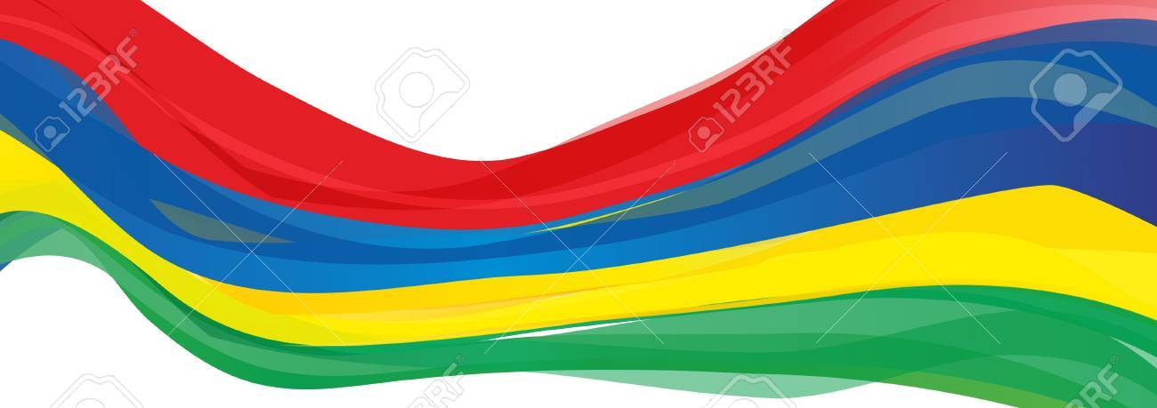 Drapeau De Lîle Maurice Rouge Bleu Jaune Vert Drapeau De La République De Maurice