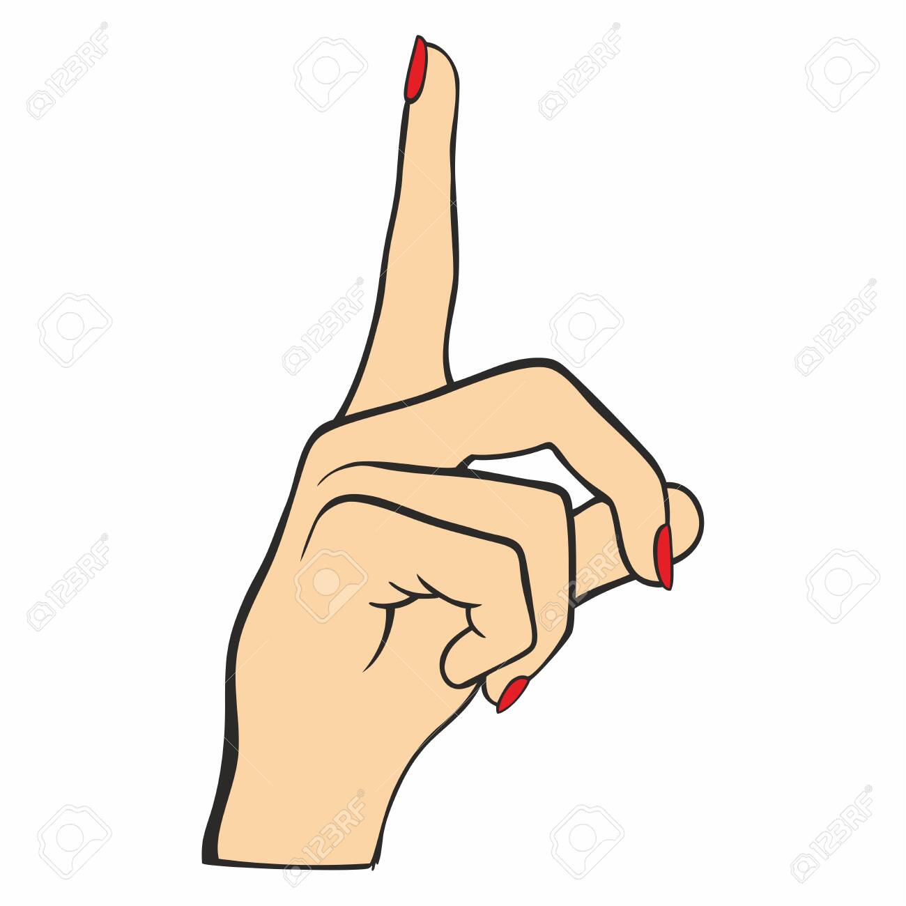 Hand With Index Finger Pointing Finger Vector Illustration Royalty Free Cliparts Vectors And Stock Illustration Image 131127963