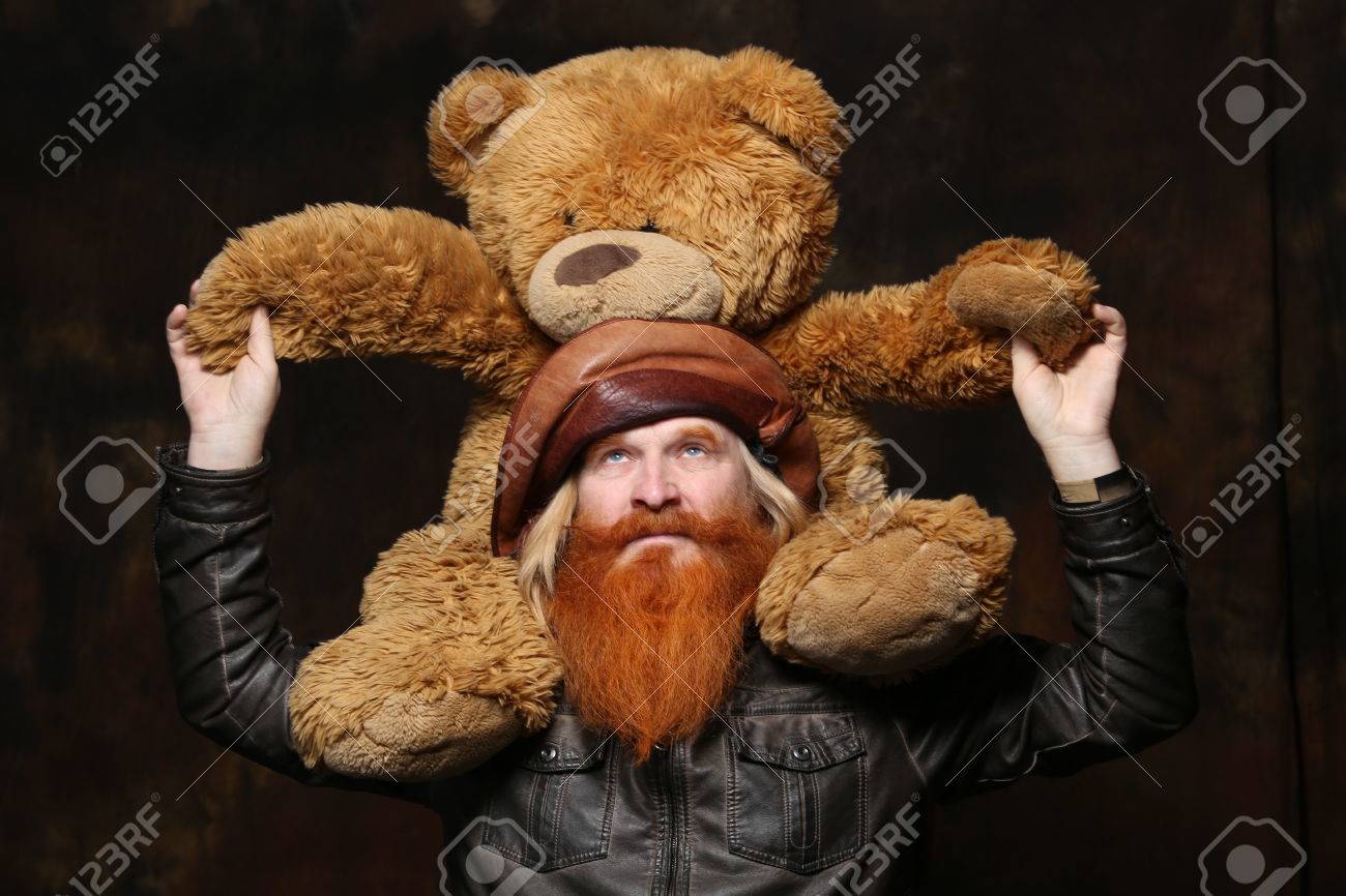 teddy bear with mustache