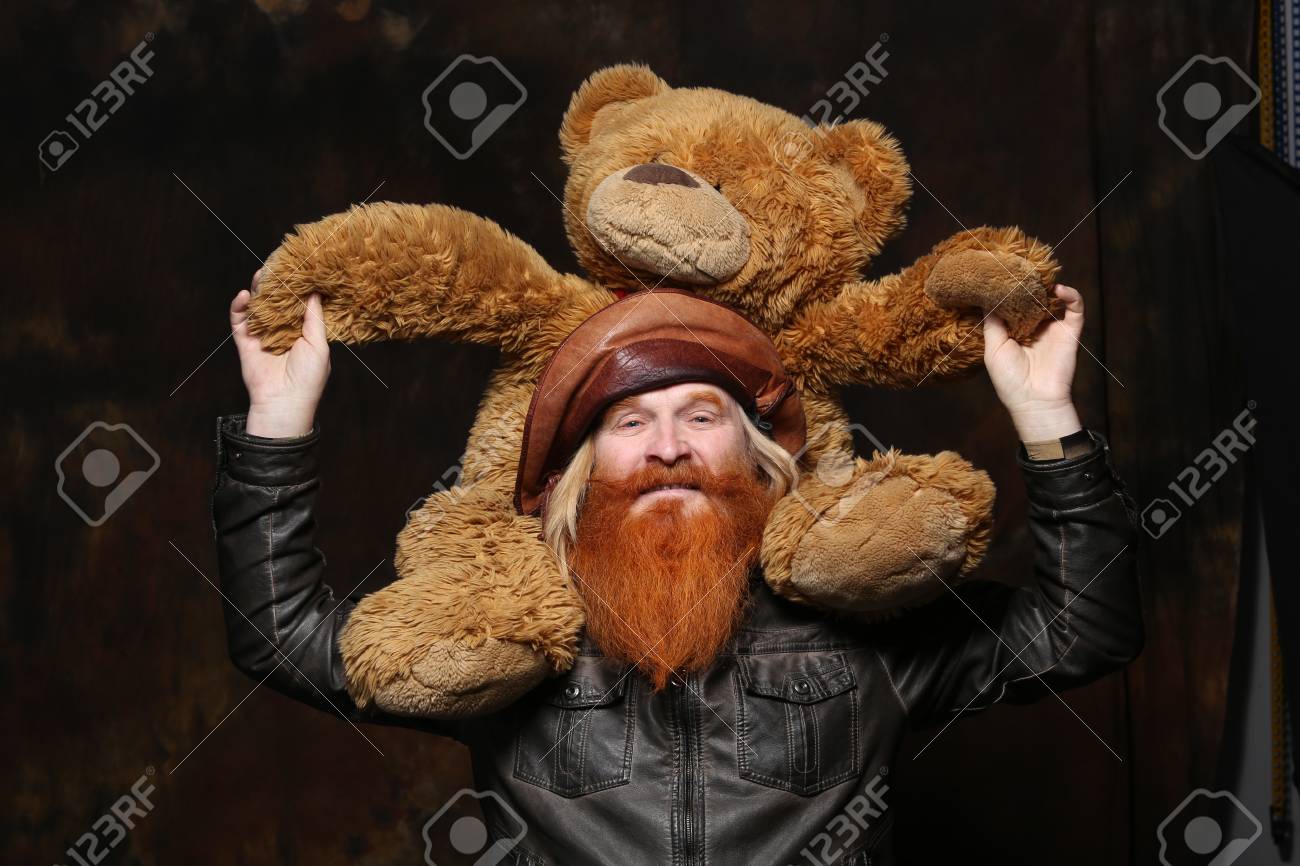 teddy bear with mustache