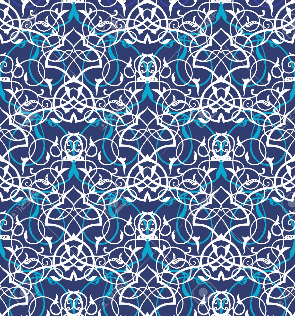 seamless patterns in arabian style geometric textures vector