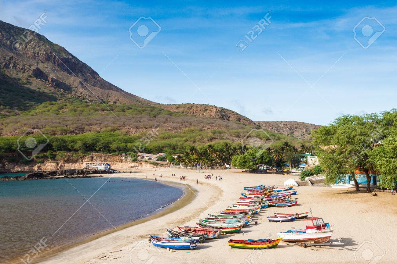Tarrafal Plage Dans Lîle De Santiago Au Cap Vert Cabo Verde
