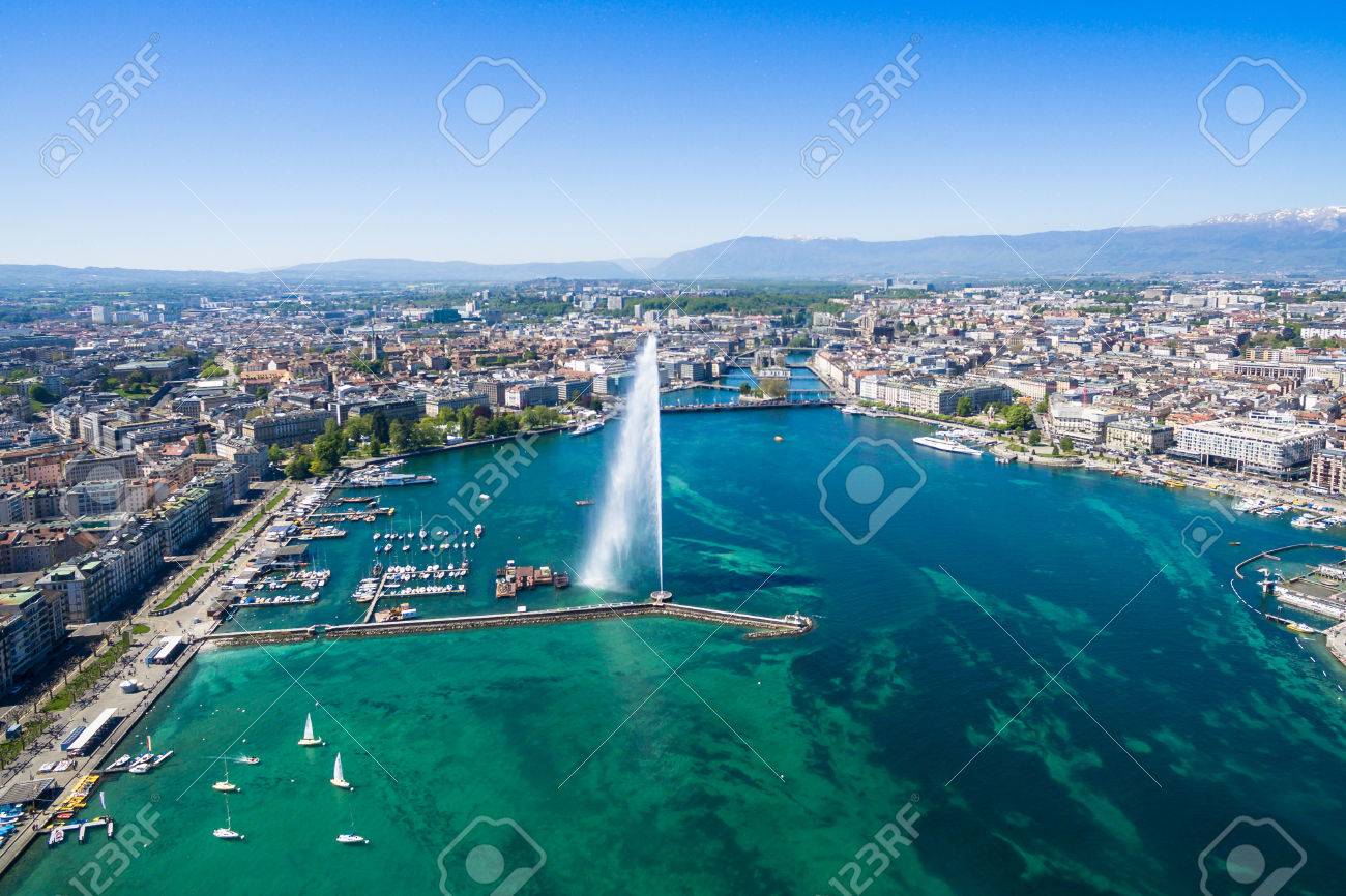 Aerial view of Geneva city in Switzerland - 58718409 Aerial view of Geneva city in Switzerland - 58718409