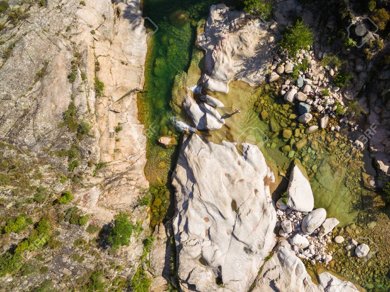 Vue Aérienne De Cavu Piscine Naturelle Près De Tagliu Rossu Et