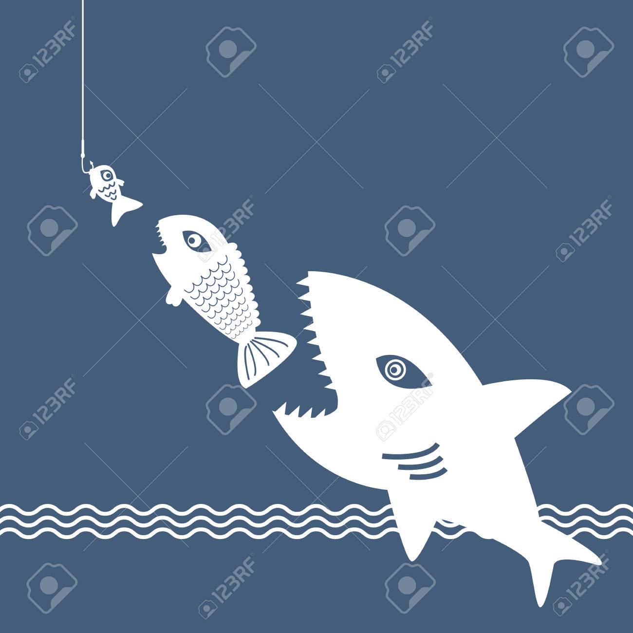 大きな魚が小さな魚を食べるのイラスト素材 ベクタ Image 大きな魚が小さな魚を食べるのイラスト素材 ベクタ Image