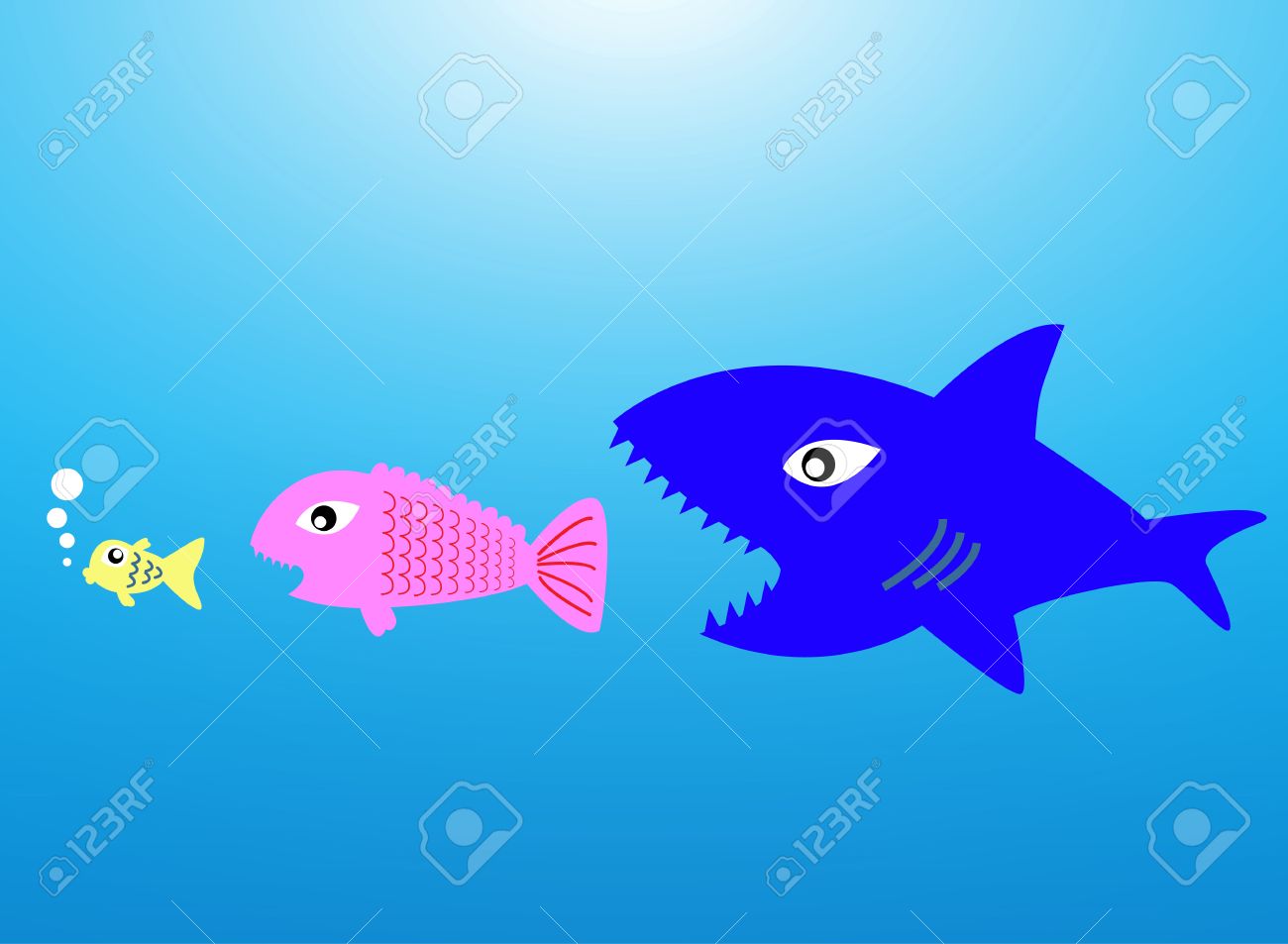 大きな魚が小さな魚を食べる のイラスト素材 ベクタ Image 大きな魚が小さな魚を食べる のイラスト素材 ベクタ Image