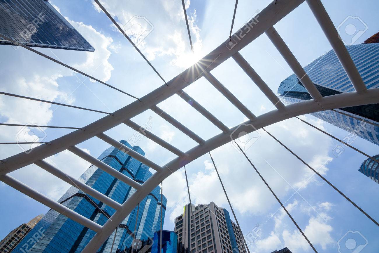 Sathorn Bridge in the daytime sky with clouds downtown Bangkok, Thailand. - 46754970 Sathorn Bridge in the daytime sky with clouds downtown Bangkok, Thailand. - 46754970