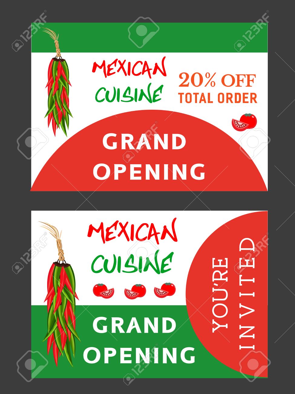 Conjunto De Plantillas Para Restaurante Mexicano La Publicidad Gran Apertura Volante De Bonificacion Tarjeta De Invitacion Pimienta De Chile Caliente La Cal Y El Pimenton Ilustracion Vectorial Ilustraciones Vectoriales Clip Art Vectorizado