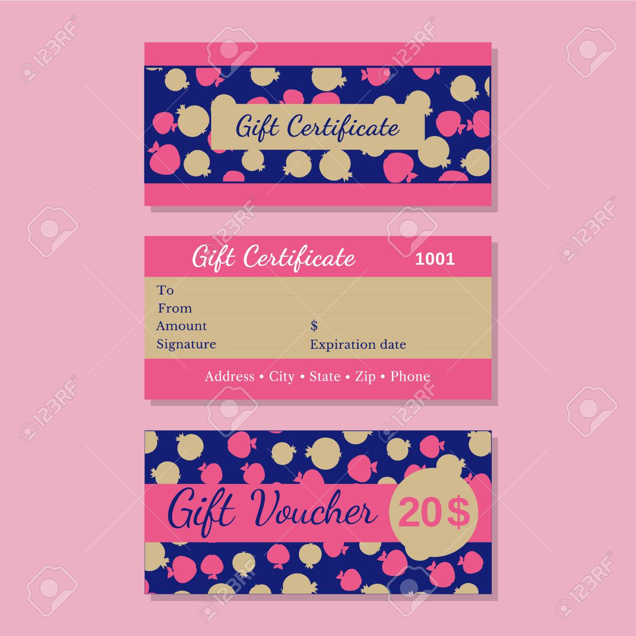 set of templates gift certificate design idea of front back gift certificate design ideas
