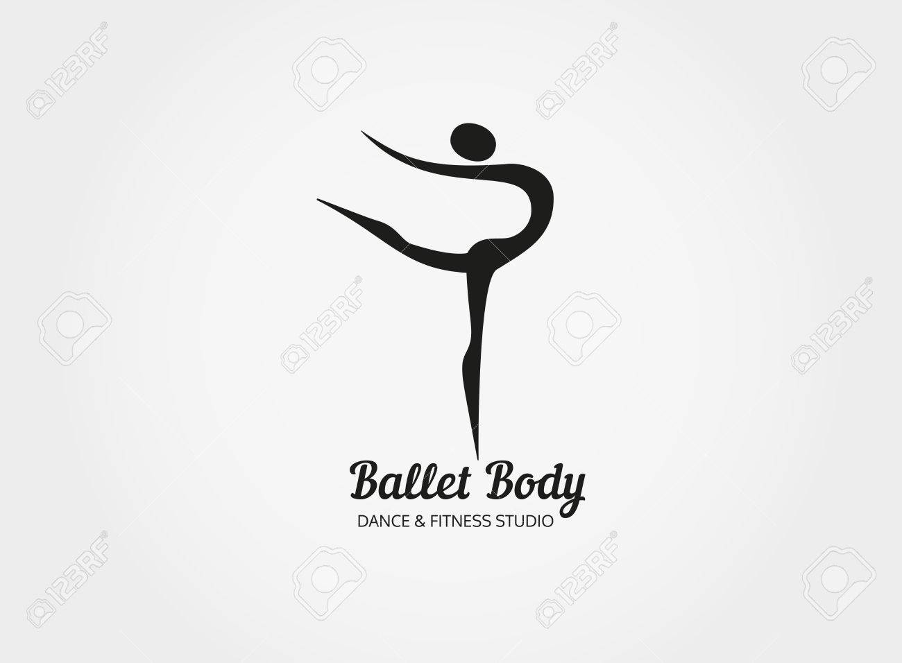 dance icon concept ballet body studio design template people ballerina template