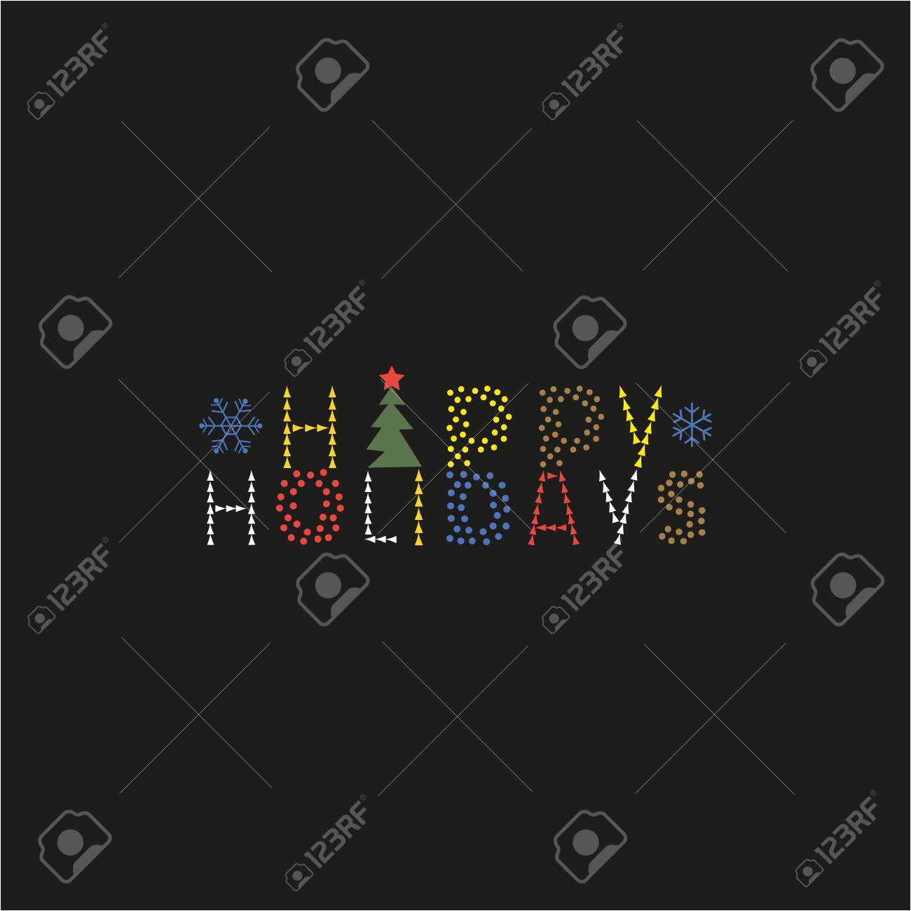 happy holidays cute fancy letters hand drawn ornate text invitation fancy letters design