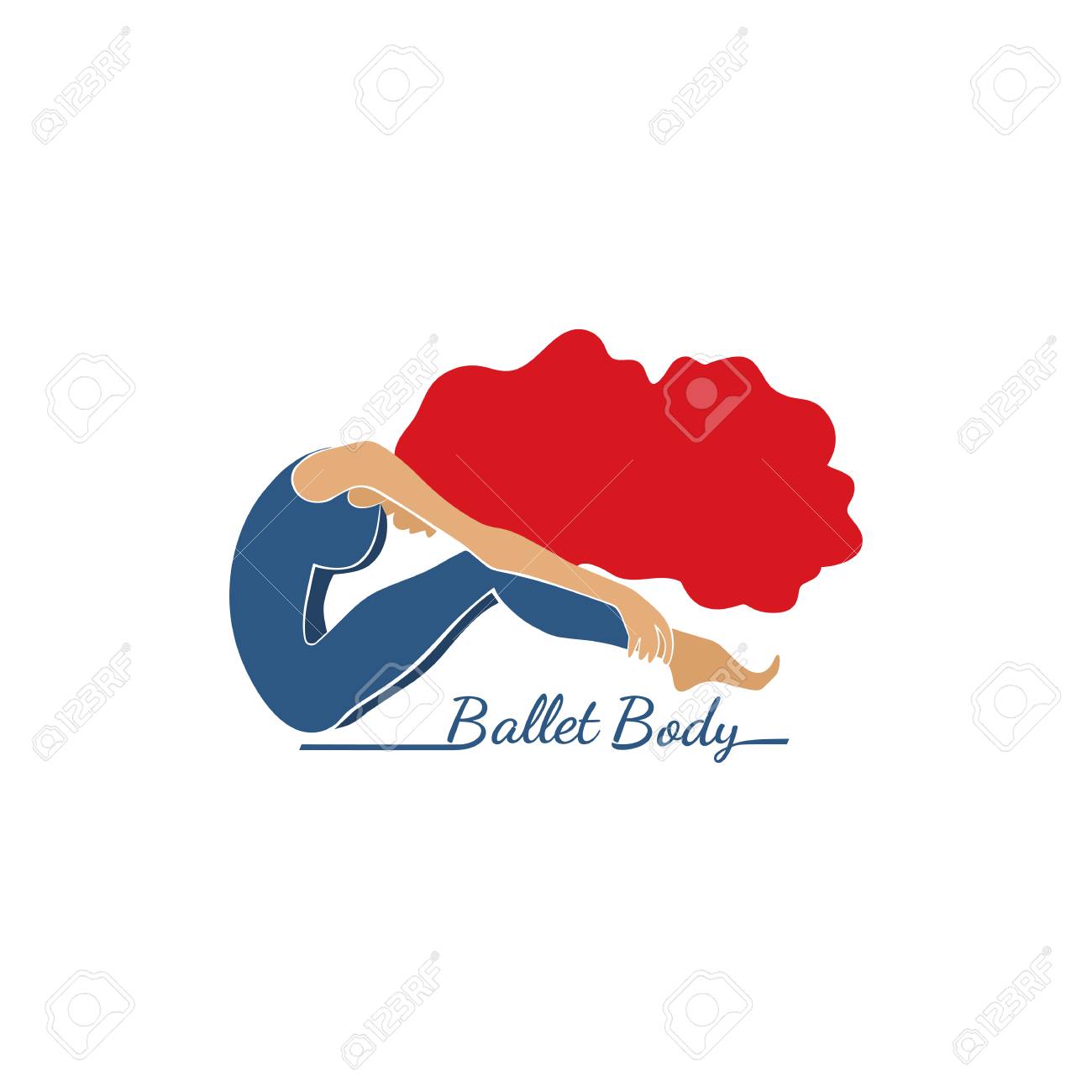 Dance Icon Concept Ballet Studio Logo Design Template Flat