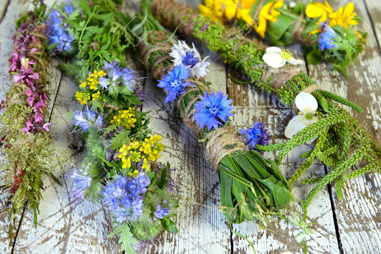 Herbal Scrolls With Summer Plants And Flowers On Witch Table Stock Photo Picture And Royalty Free Image Image 129312181 123rf com