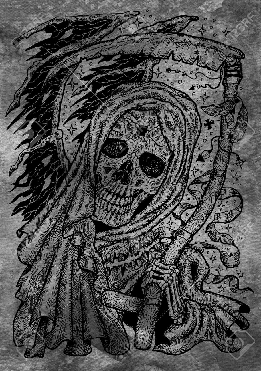 Skull coloring page Cut Out Stock Images \u0026 Pictures - Alamy, image size:915x1300