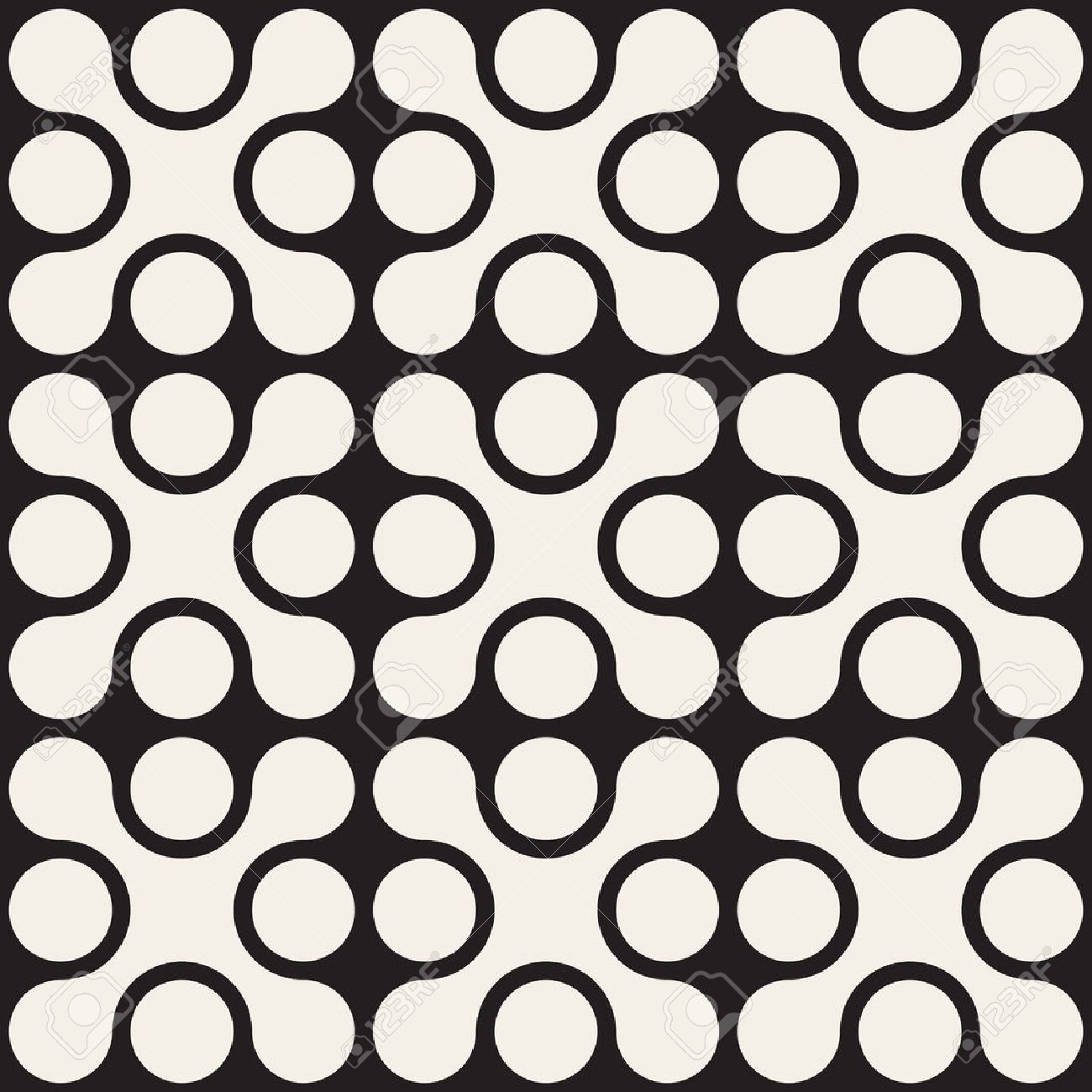 Vector Seamless Black And White Rounded Cross Square Pattern Abstract Background - 47484014 Vector Seamless Black And White Rounded Cross Square Pattern Abstract Background - 47484014