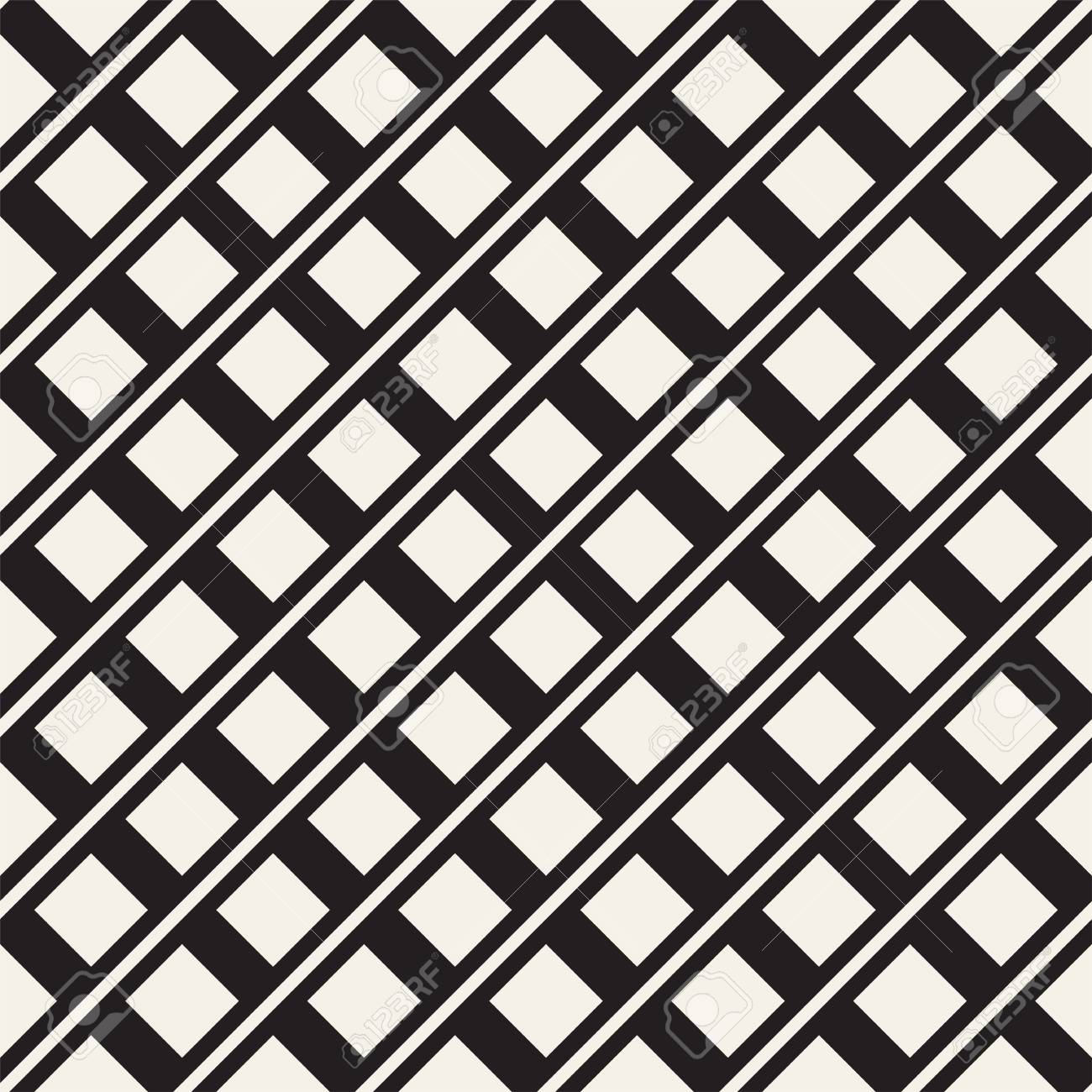 抽象的な幾何学的な線の格子パターン シームレスなベクトルのスタイリッシュな背景 黒と白のシンプルな反復テクスチャ のイラスト素材 ベクタ Image 1167