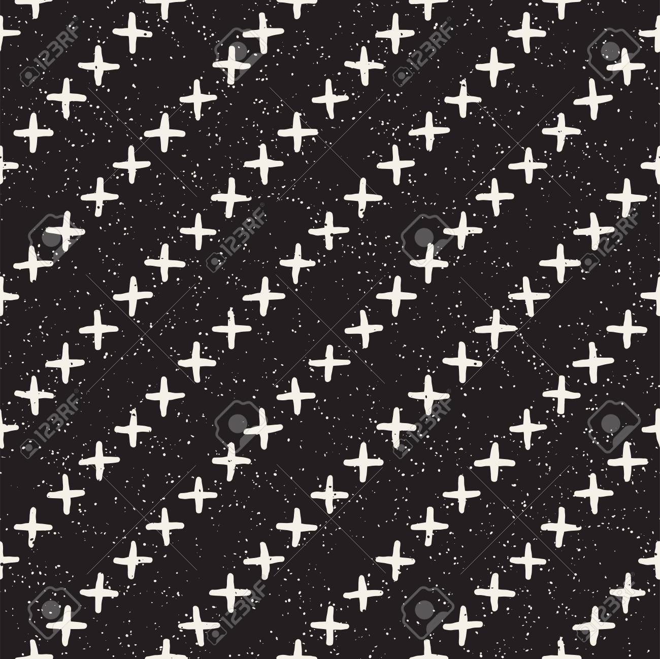 手でシームレスなパターンは 線を描画します 抽象的な背景フリーハンド ブラシ ストローク 黒と白のグランジ テクスチャです 包装紙の飾り のイラスト素材 ベクタ Image