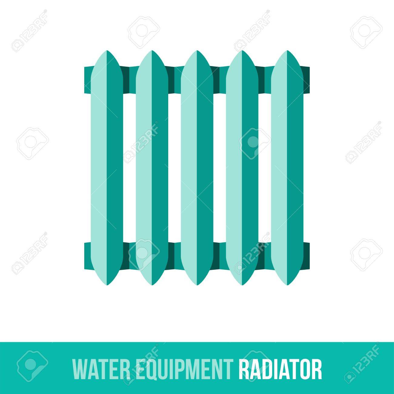 Vector - Vector flat icon central heating radiator. Web design, booklets, brochures, advertisements, manuals, technical descriptions.