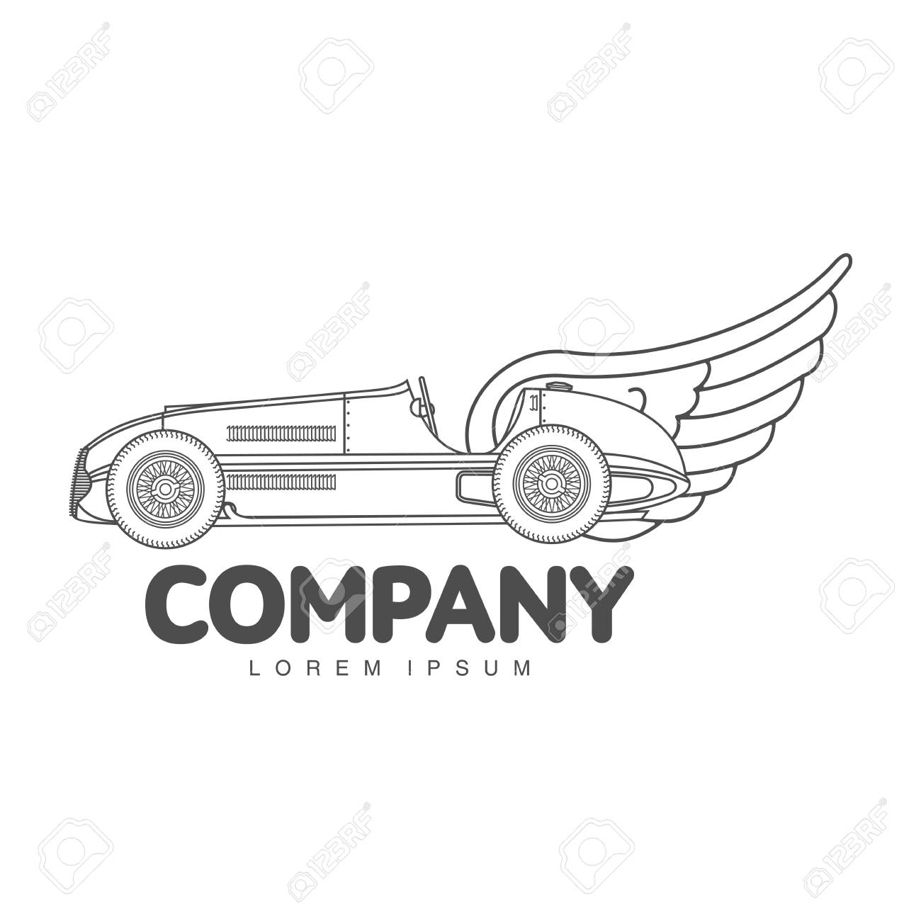 elegant sport racing car logo templates vintage style sport