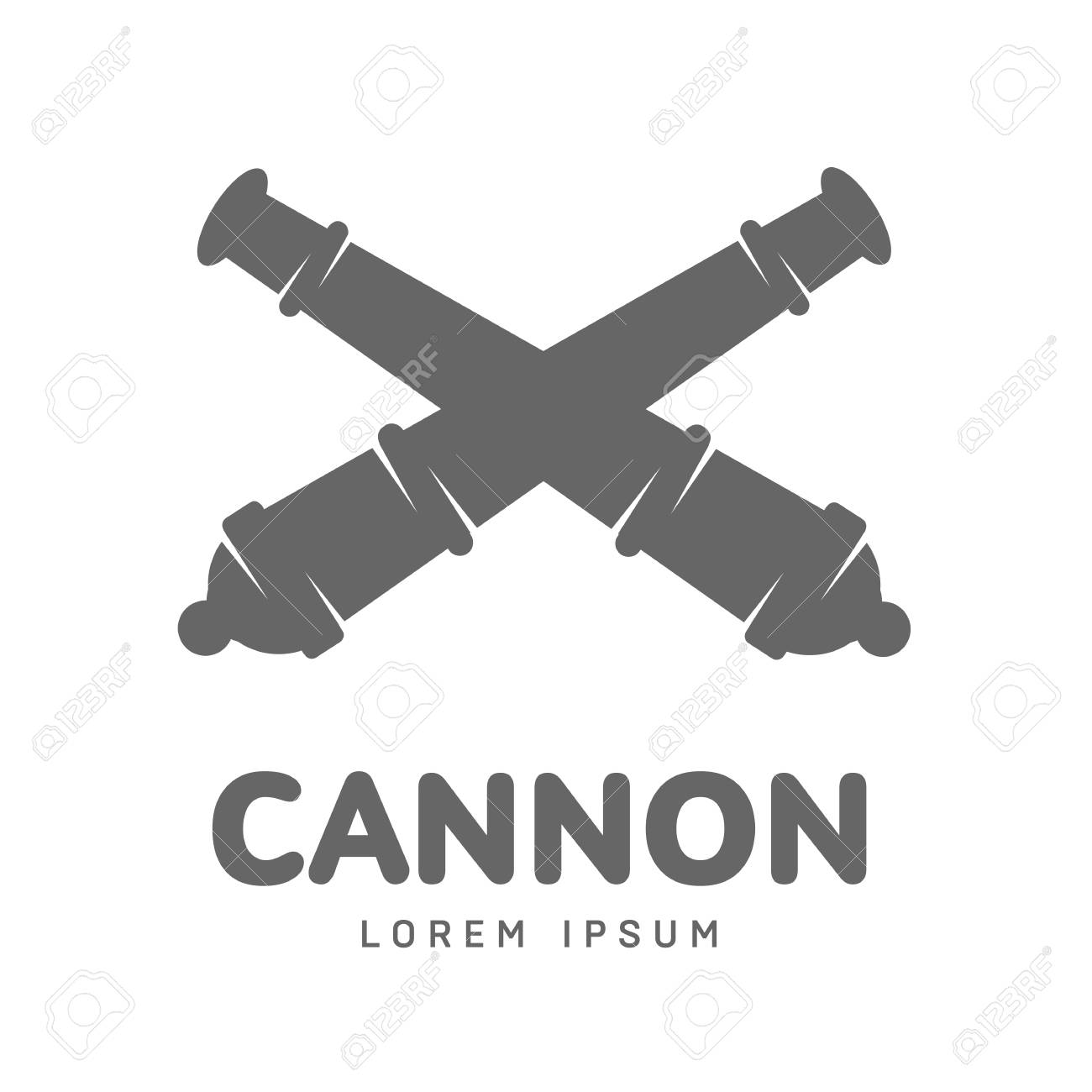 cannon label artillery symbol silhouettes of medieval guns medieval banner template