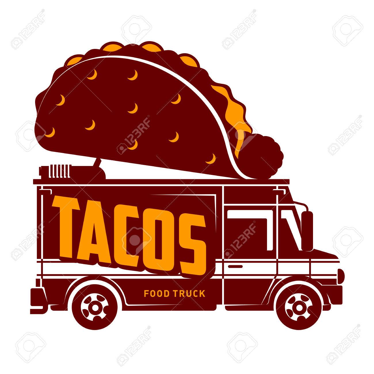 Food Truck Tacos Logo Vector Illustration Vintage Style Badges Royalty Free Cliparts Vectors And Stock Illustration Image 77455293