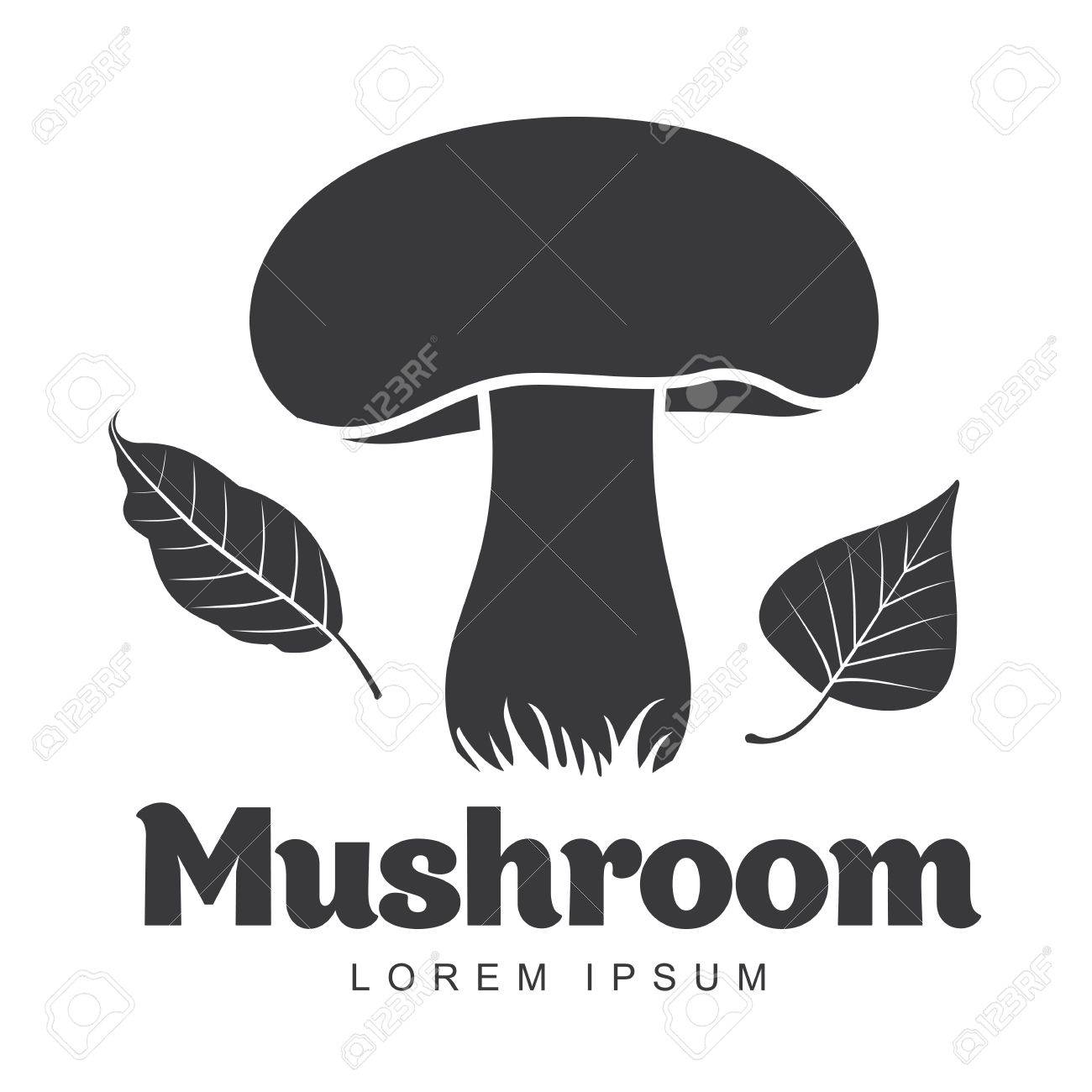 mushroom logo templates for your design autumn fallen leaves