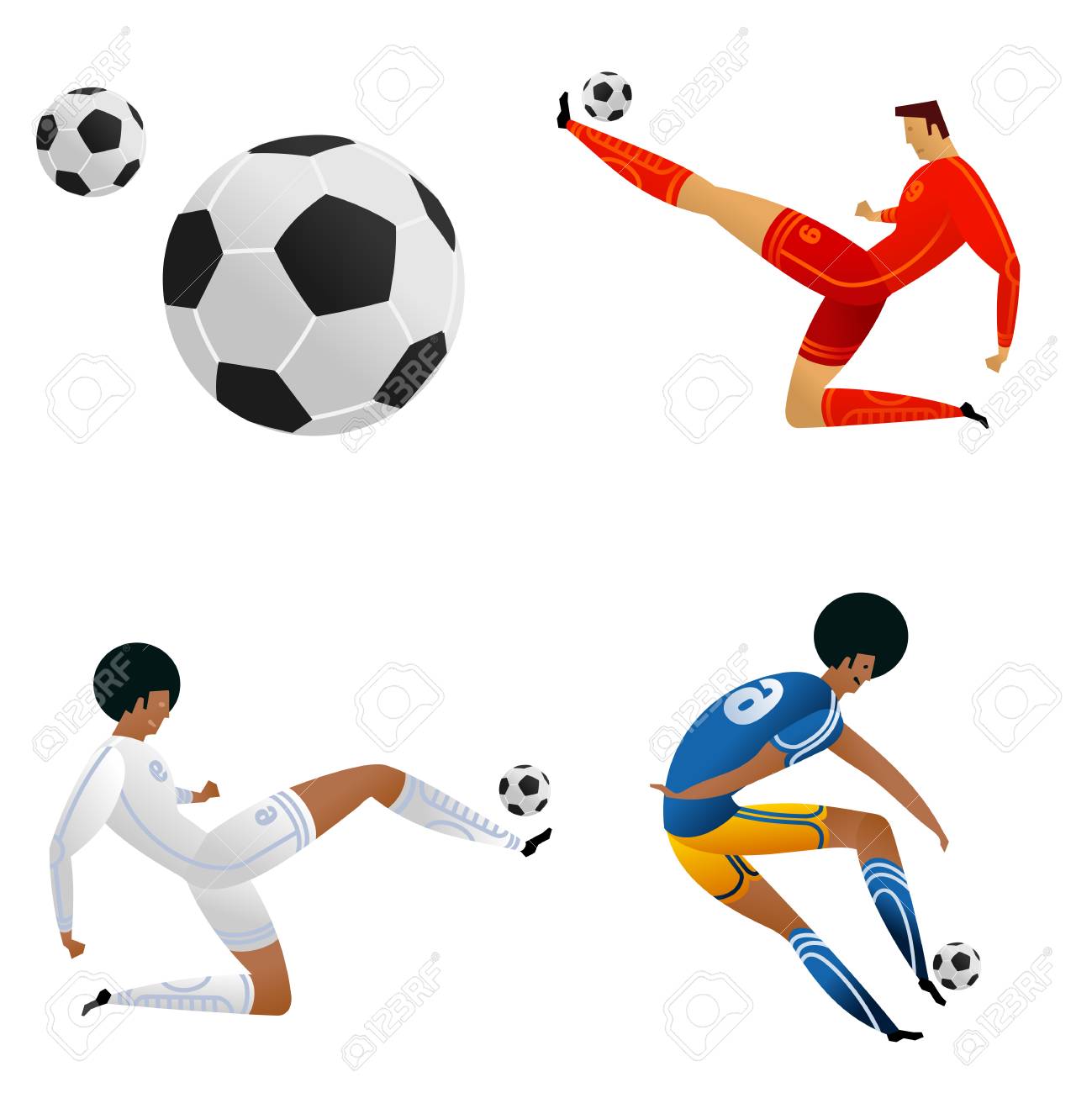 Soccer player on gray official background. Football player in Russia. Full color vector illustration in flat style. - 101001280 Soccer player on gray official background. Football player in Russia. Full color vector illustration in flat style. - 101001280