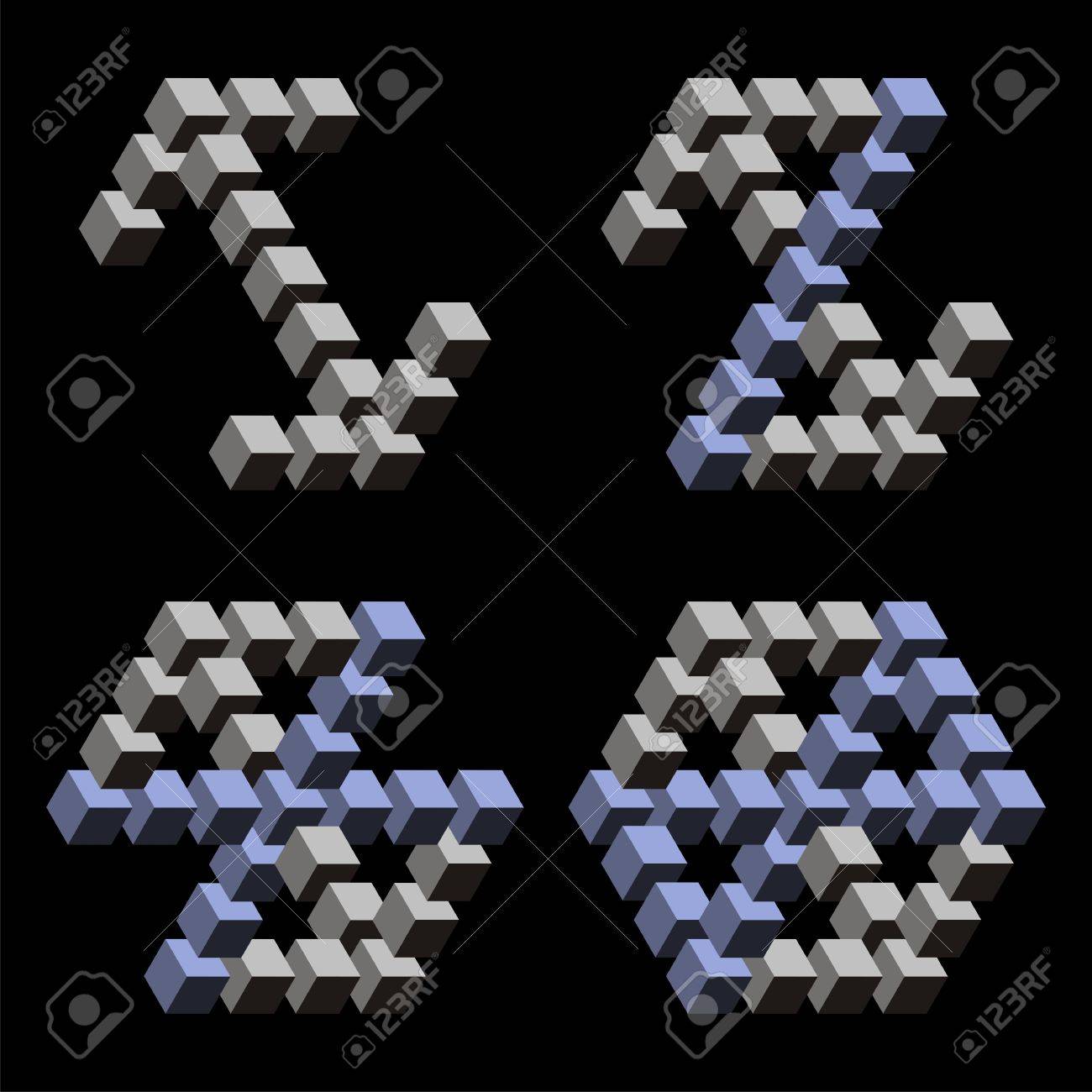 검은 배경에있는 역설의 삼각형 큐브 로열티 무료 사진, 그림, 이미지 그리고 스톡포토그래피. Image 12082722