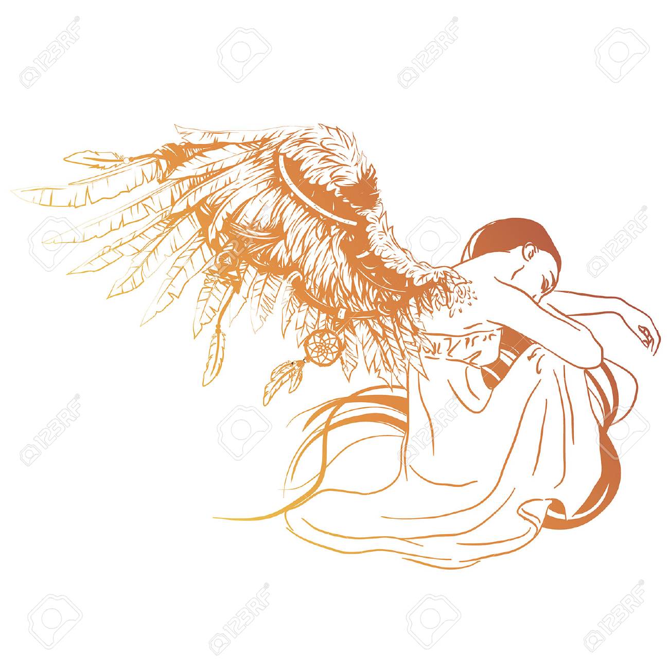 Vector Illustration Of Sad Angel Royalty Free Cliparts Vectors And Stock Illustration Image