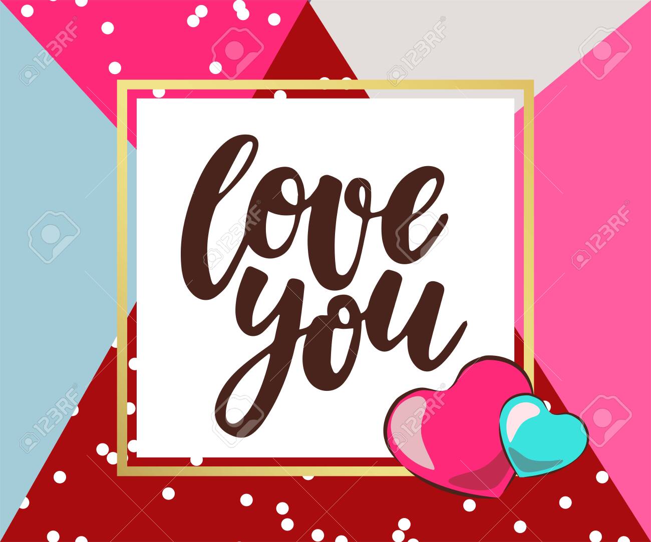 Set Of Valentine S Day Greeting Cards With Handwritten Greeting