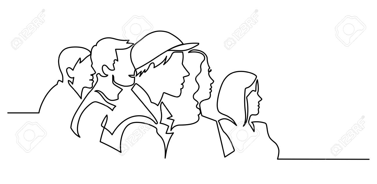 Continuous Line Drawing of Vector illustration character of audience in the conference hall background with blank space for your text and design. Outline, thin line art, hand drawn sketch. - 110081922 Continuous Line Drawing of Vector illustration character of audience in the conference hall background with blank space for your text and design. Outline, thin line art, hand drawn sketch. - 110081922